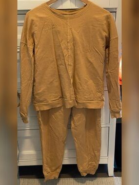 ASOS Cozy Long Sleeve Set in Mustard Yellow